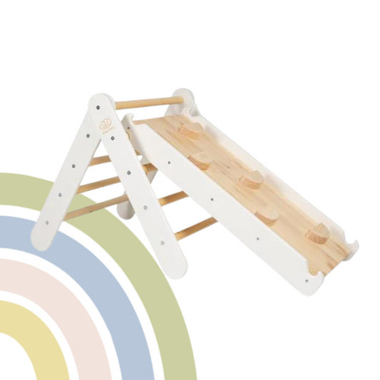 Montessori 2 in 1 slide-climbing wall for kids